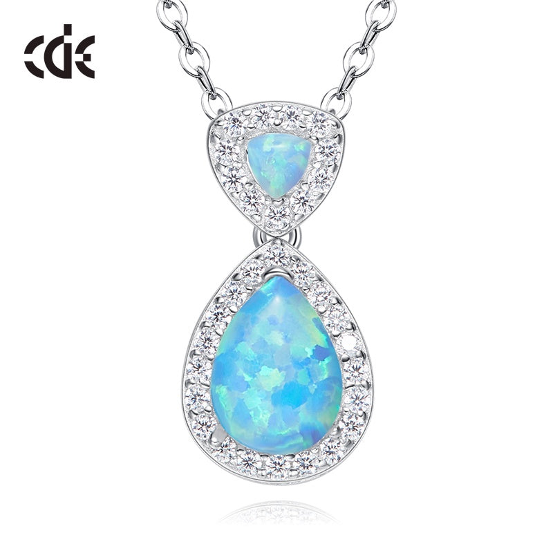 S925 Sterling silver Opal women's necklace -Glintzia Jewelry