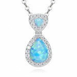 S925 Sterling silver Opal women's necklace -Glintzia Jewelry