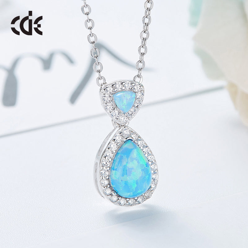 S925 Sterling silver Opal women's necklace -Glintzia Jewelry