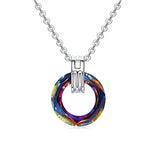 Sterling silver new crystal bronze crystal circle necklace -Glintzia Jewelry
