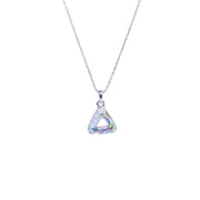White AB Austrian crystal triangle necklace, platinum plated — Glintzia