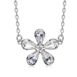 925 silver unique Swarovski crystals white flower Set -Glintzia Jewelry