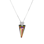Princess Austrian crystals Triangle Unique Necklace, vitrail variant — Glintzia