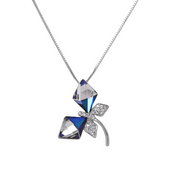 Unique sophisticated Butterfly Austrian crystal platinum-plated necklace — Glintzia