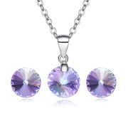 Amethyst rounded Austrian crystal platinum-plated set — Glintzia