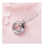 Sterling silver new crystal bronze crystal circle necklace -Glintzia Jewelry
