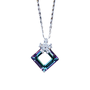 Cubic Unique Austrian crystal Necklace, amethyst variant — Glintzia