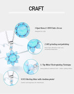 Sterling silver opal flower necklace featuring AAA cubic zircon and fine craftsmanship