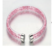 Fancy pink crystal tube bracelet — Glintzia