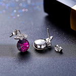 Sterling silver cute little butterflies burgundy set -Glintzia Jewelry