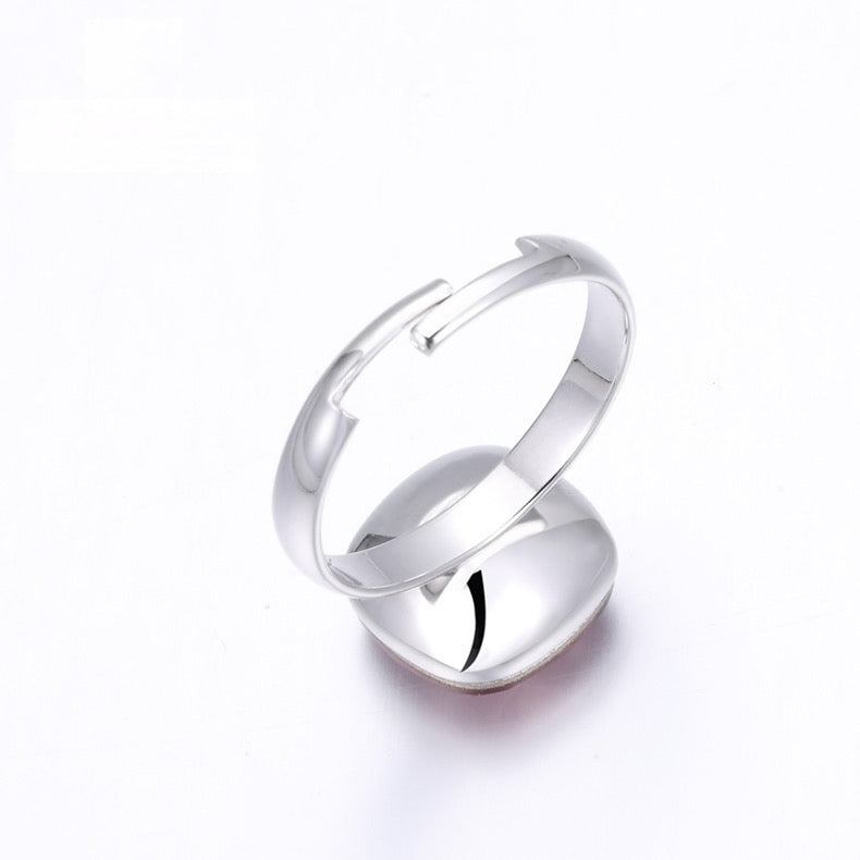 Free Size Platinum Plated Ring With Colorful Swarovski Crystal - RINGS