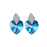 The Swarovski Crystal big Heart Earrings - SAPPHIRE - EARRINGS