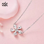 925 silver unique Swarovski crystals white flower Set -Glintzia Jewelry