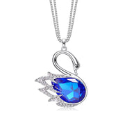 The big elegant sapphire swan sweater chain -Glintzia Jewelry