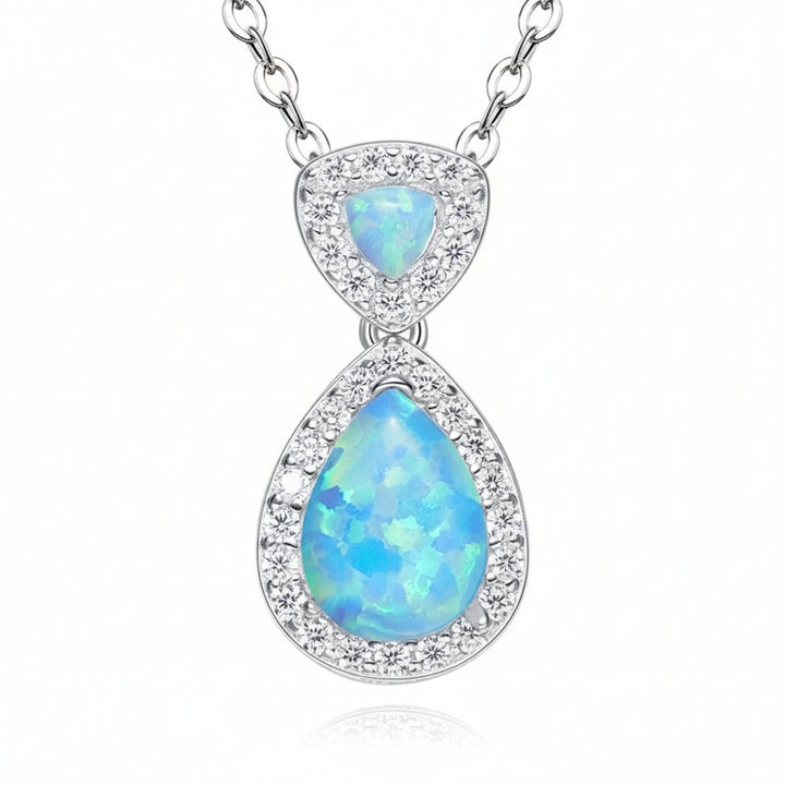  S925 Sterling silver Opal women's necklace -Glintzia Jewelry