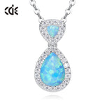  S925 Sterling silver Opal women's necklace -Glintzia Jewelry