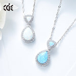  S925 Sterling silver Opal women's necklace -Glintzia Jewelry