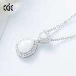  S925 Sterling silver Opal women's necklace -Glintzia Jewelry