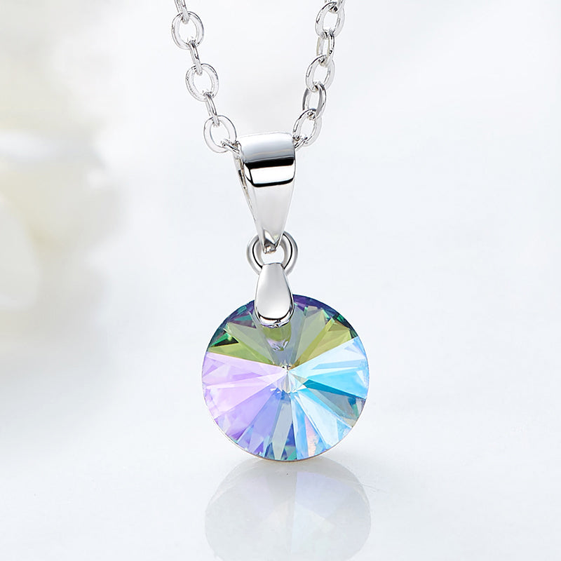 The amethyst rounded Swarovski crystals Platinum plated set