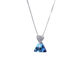 The Unique Triangle Swarovski Crystals Platinum Plated Necklace