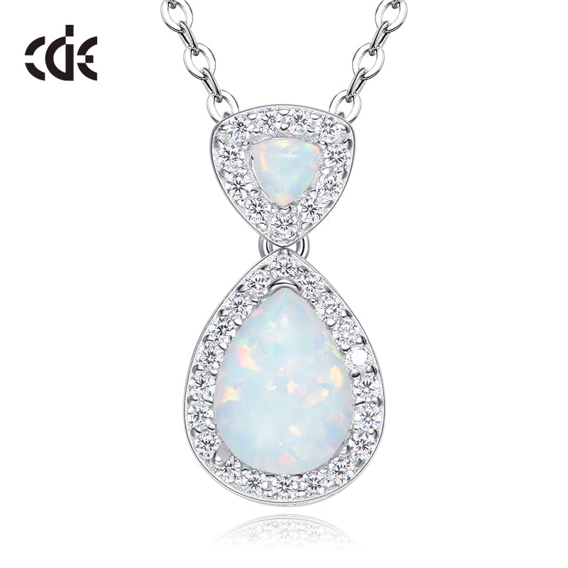  S925 Sterling silver Opal women's necklace -Glintzia Jewelry