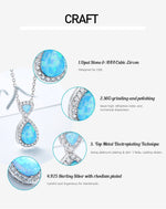  S925 Sterling silver Opal women's necklace -Glintzia Jewelry