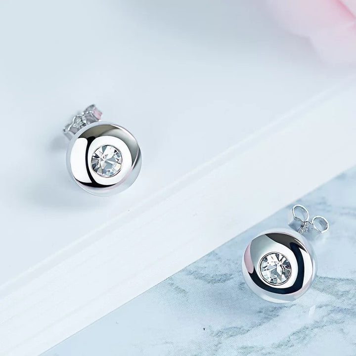 Sterling silver cute little earrings with little crystals