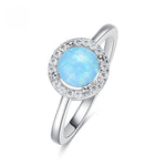 Sterling silver fancy blue / white opal ring - RINGS