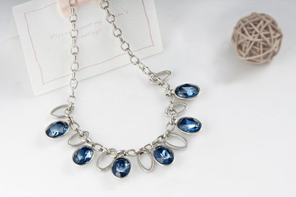 The hanging sapphire crystals collier -Glintzia Jewelry