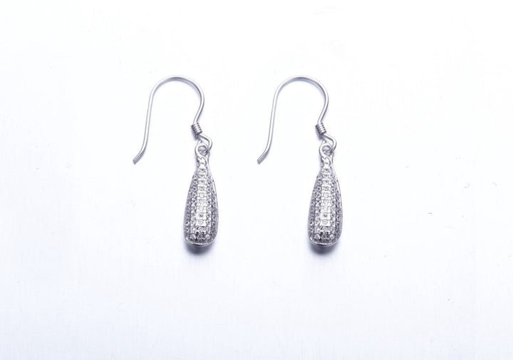Sterling silver little drop earring -Glintzia Jewelry