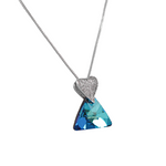 The Unique Triangle Swarovski Crystals Platinum Plated Necklace - NECKLACES