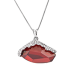 Ruby classy Swarovski crystal platinum plated necklace - NECKLACES