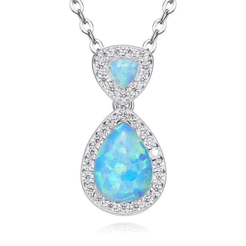 CDE S925 Sterling silver Opal women's necklace - CDE Jewelry Egypt