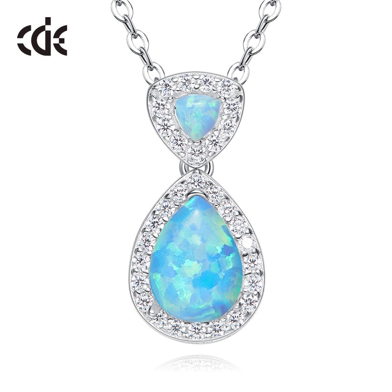 CDE S925 Sterling silver Opal women's necklace - CDE Jewelry Egypt