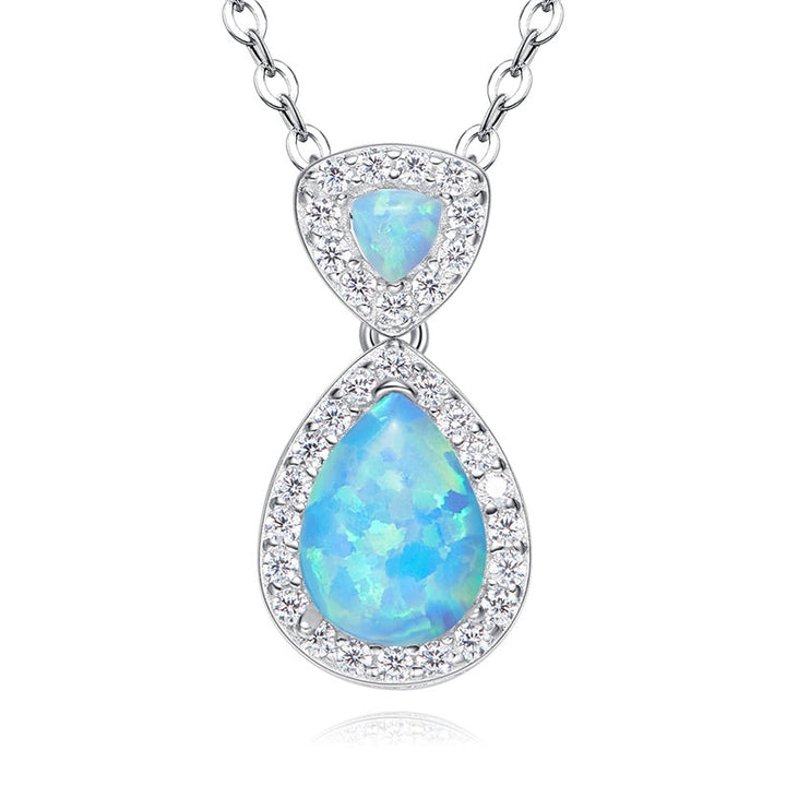 CDE S925 Sterling silver Opal women's necklace - CDE Jewelry Egypt