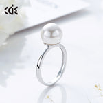 Sterling silver elegant white pearl ring -Glintzia Jewelry