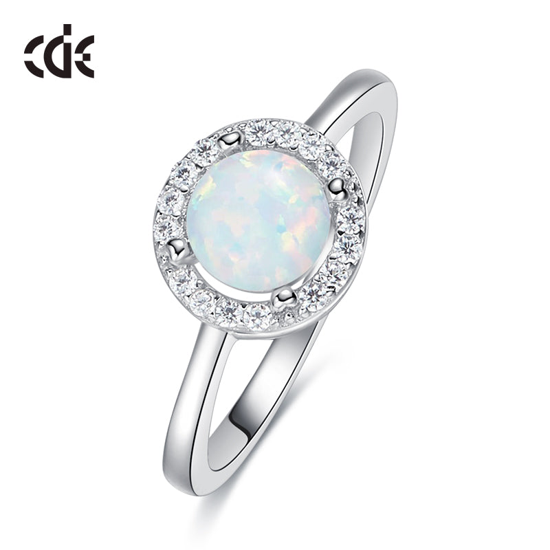 Sterling silver fancy blue opal ring -Glintzia Jewelry