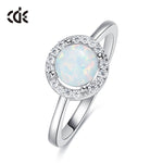 Sterling silver fancy blue opal ring -Glintzia Jewelry