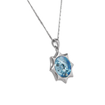 The Endless Sun Star Swarovski crystal platinum plated necklace - BLUE TOPAZ - NECKLACES