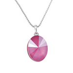 The Swarovski crystal like a stone oval platinum plated necklace - FUCHSIA - NECKLACES