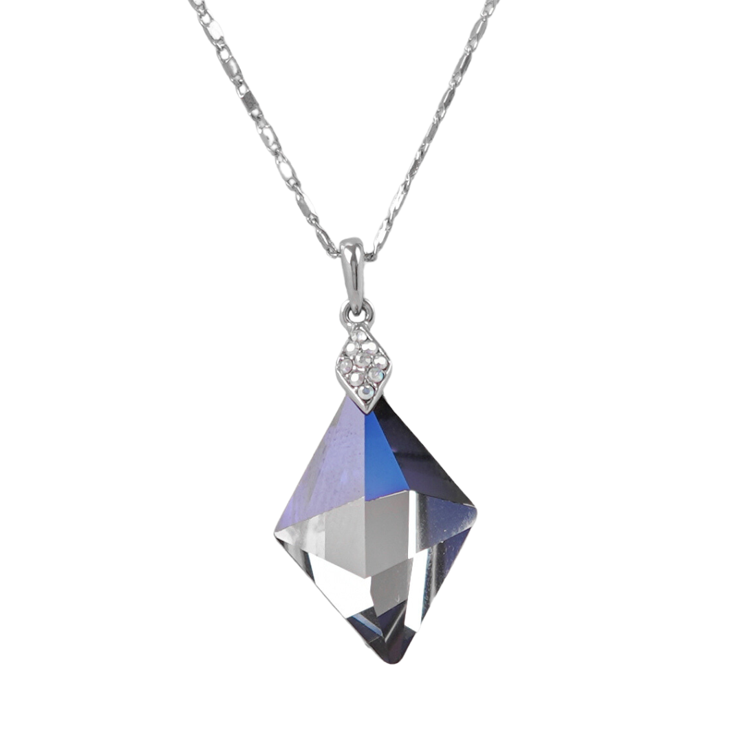 the-only-special-edition-swarovski-crystal-dimond-shape-platinum-plates-necklace -Glintzia Jewelry