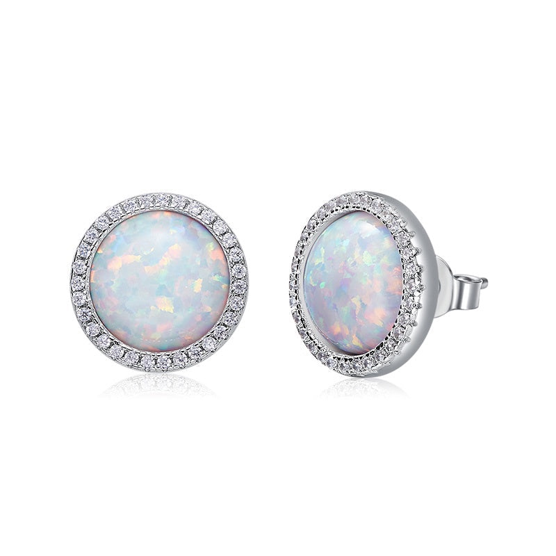 Sterling silver elegant white topaz earring -Glintzia Jewelry