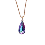 Gold Plated drop Amethyst Crystal Necklace - AMETHYST - NECKLACES