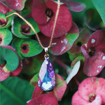 Gold Plated drop Amethyst Crystal Necklace - NECKLACES