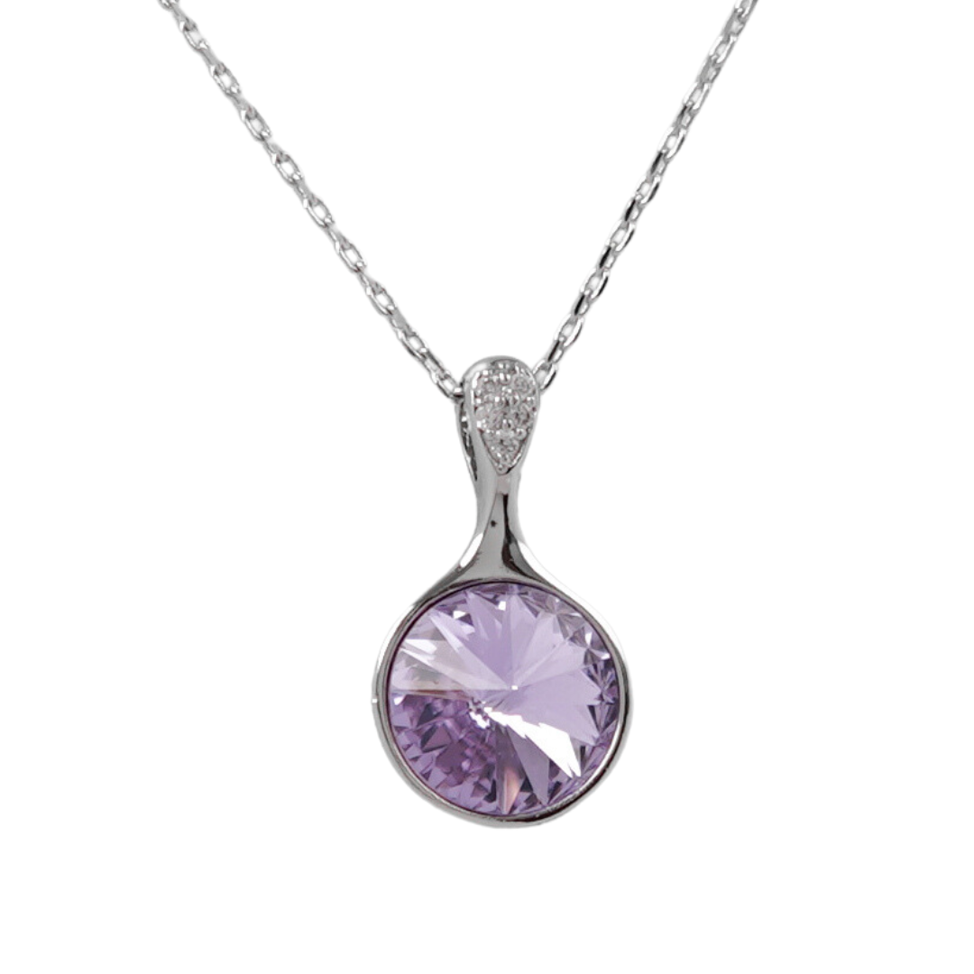 The Dropped fancy Swarovski crystal platinum plated necklace - VIOLET - NECKLACES