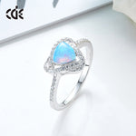 Sterling silver fancy blue / white opal ring -Glintzia Jewelry