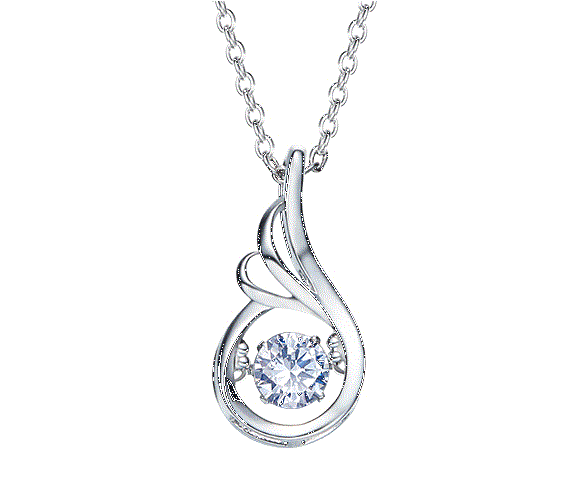 Sterling silver lovely dancing crystal necklace -Glintzia Jewelry