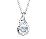 Sterling silver lovely dancing crystal necklace -Glintzia Jewelry