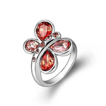 The rose crystal butterfly ring -Glintzia Jewelry