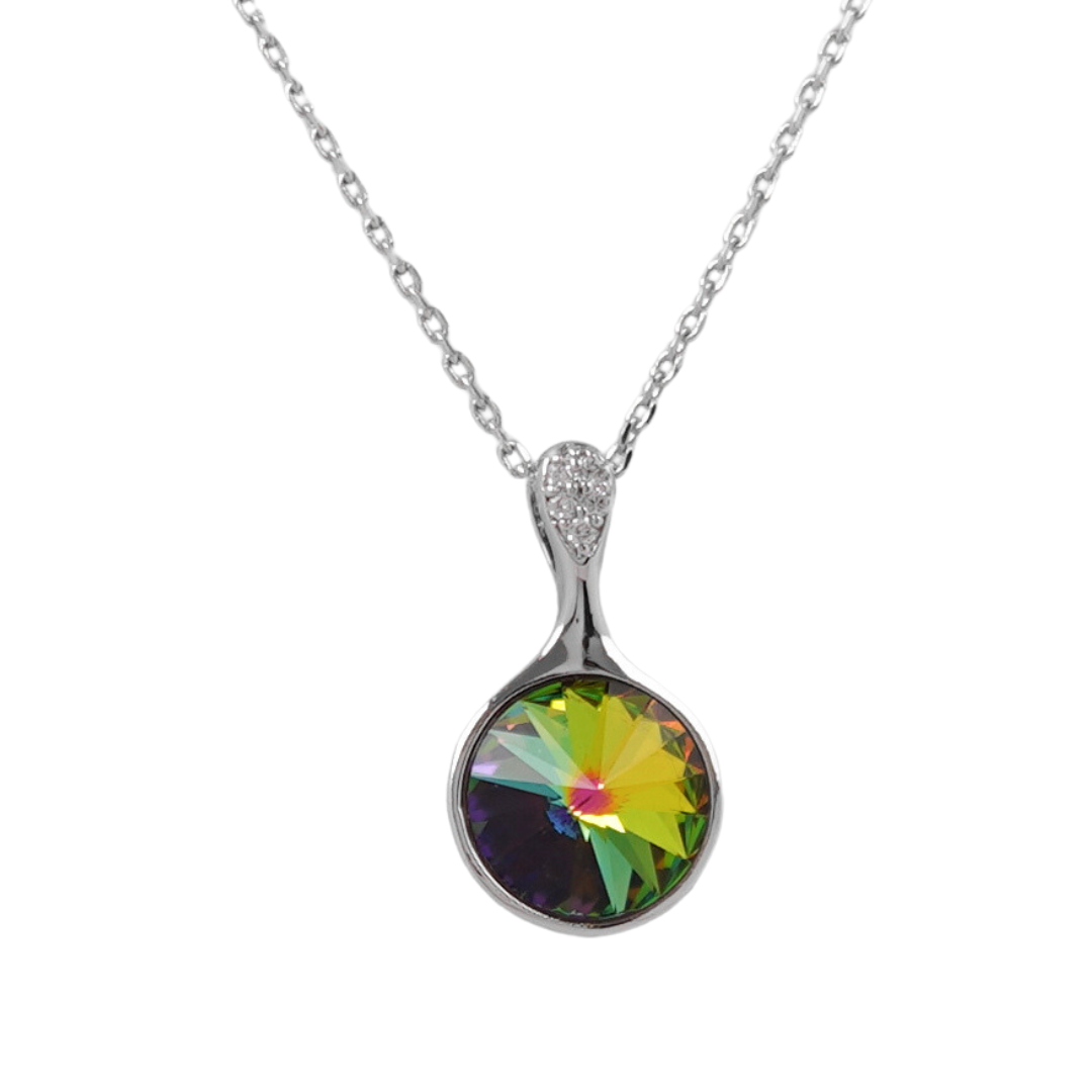 The Dropped fancy Swarovski crystal platinum plated necklace - VITRAIL - NECKLACES